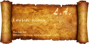 Levius Alexa névjegykártya